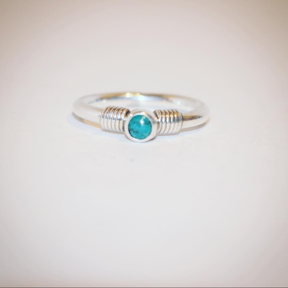 Navajo Stackable Turquoise Sterling Silver Ring